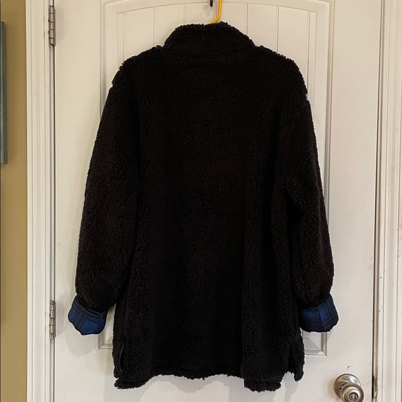 USA Palm Men's dark Navy blue Fleece Sweater reversible royal blue and Navy - Picture 7 of 8